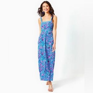 Lilly Pulitzer Mirasol Maxi Dress Size L Breakwater Blue Shells N Bells